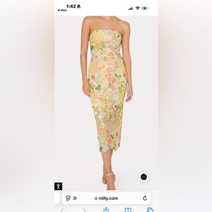 Kait Botanical Petals Sequins Dress